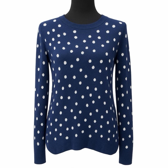 a new day Sweaters - A New Day Blue and White Polka Dot Knit Sweater Size L